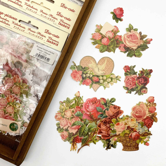 Roses and Dove Heart Loose Valentine Paper Scrap Pack